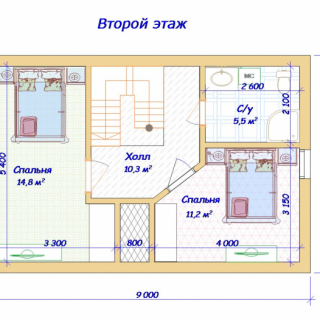 Каркасный дом 6х9 желтый <br />Цена 1642000 руб