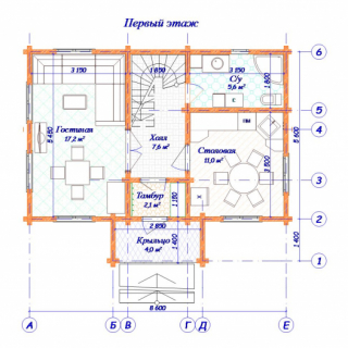 Дом из бруса 6х9 <br />Цена 1356000 руб