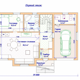 Каркасный дом с гаражом 8х14 <br />Цена 3585000 руб